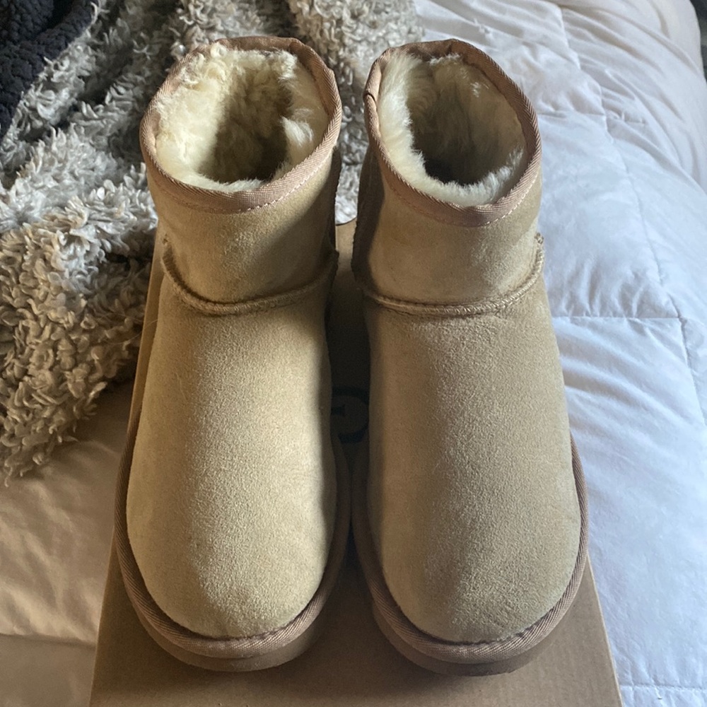 UGG CLASSIC MINI 40:40:40 SAND BOOTS - WOMEN'S
